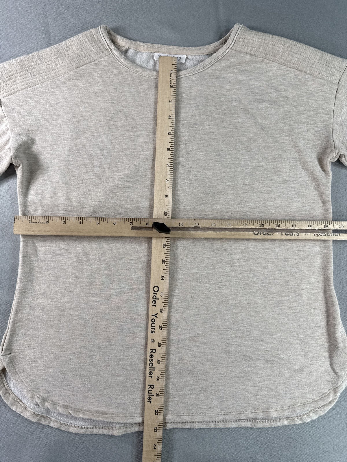 Workshop Republic Clothing Long Sleeve Crewneck Top M Gray Soft Fabric Cotton