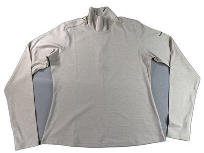 Columbia Mock Neck Long Sleeve Pullover XL Top Beige Ribbed Soft Polyester Mens