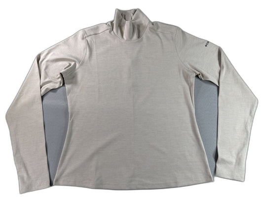 Columbia Mock Neck Long Sleeve Pullover XL Top Beige Ribbed Soft Polyester Mens