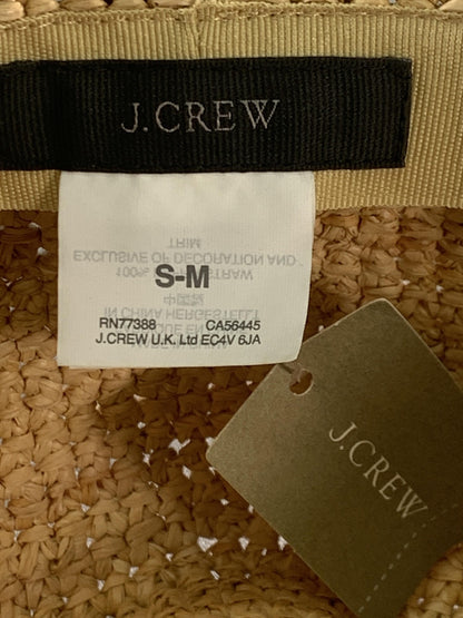 J.Crew Hat Panama Fitted Womens Medium Beige Straw Wide Brim Sun Travel Summer