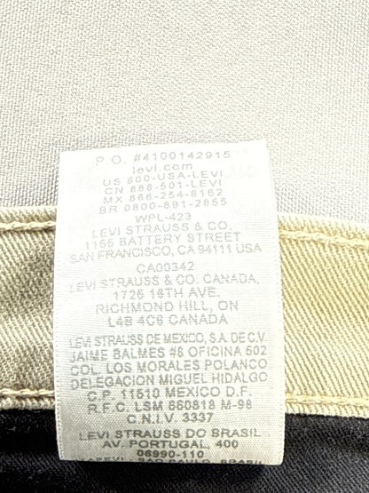 Levi's Straight Leg Pants 34 x 32 34x32 Beige Cotton Elastane Chino Stretch Five