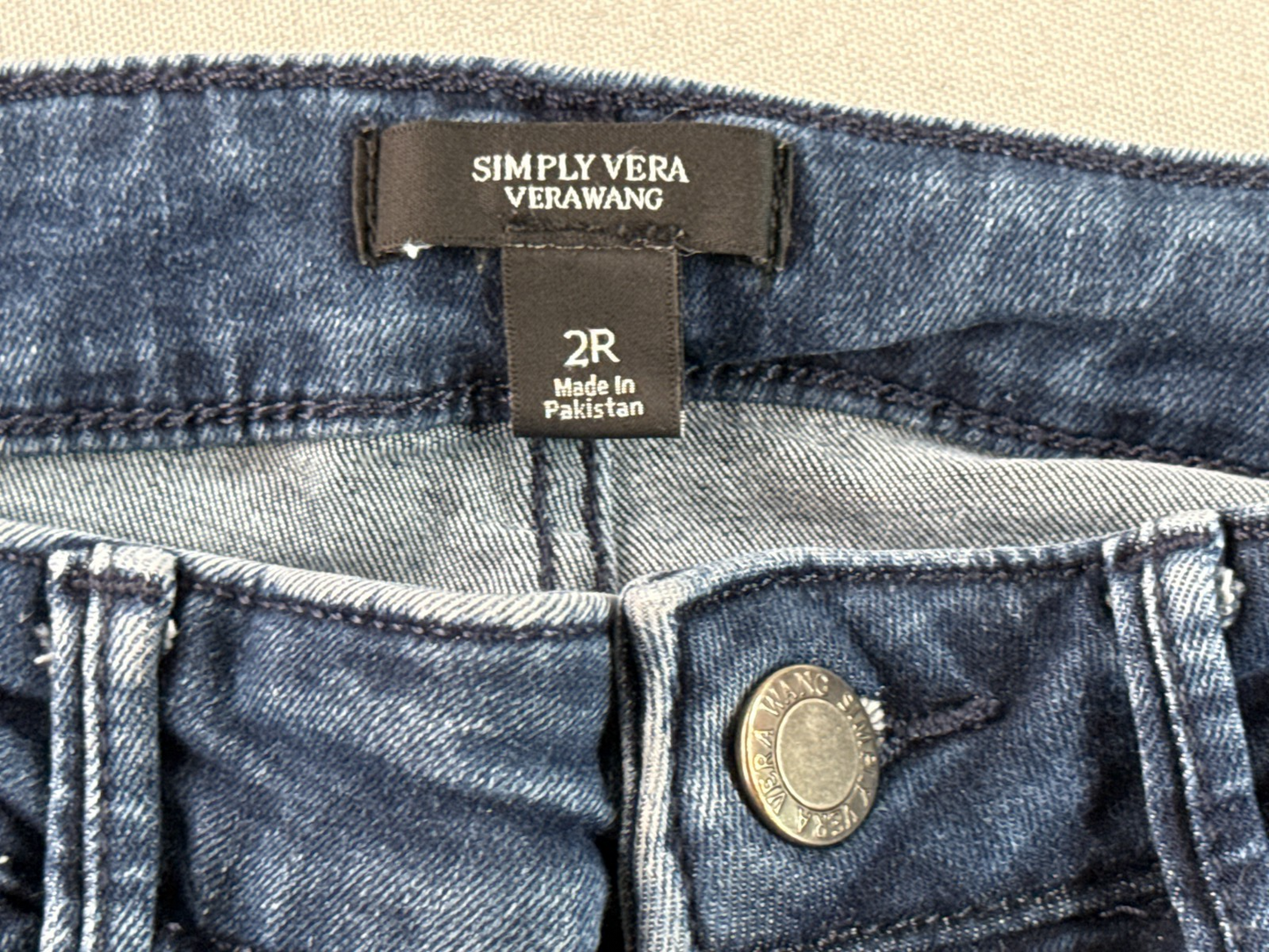 Simply Vera Vera Wang Bootcut Jeans Womens 2R Dark Wash Mid Rise Stretch