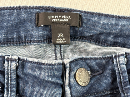 Simply Vera Vera Wang Bootcut Jeans Womens 2R Dark Wash Mid Rise Stretch