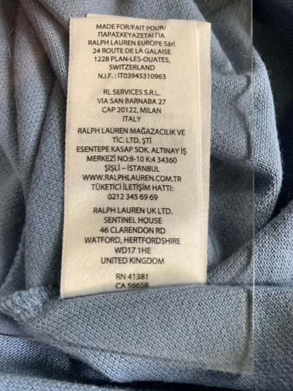 Polo Ralph Lauren XL Blue Polo Shirt Classic Fit Pink Pony Logo Mens Cotton Tee