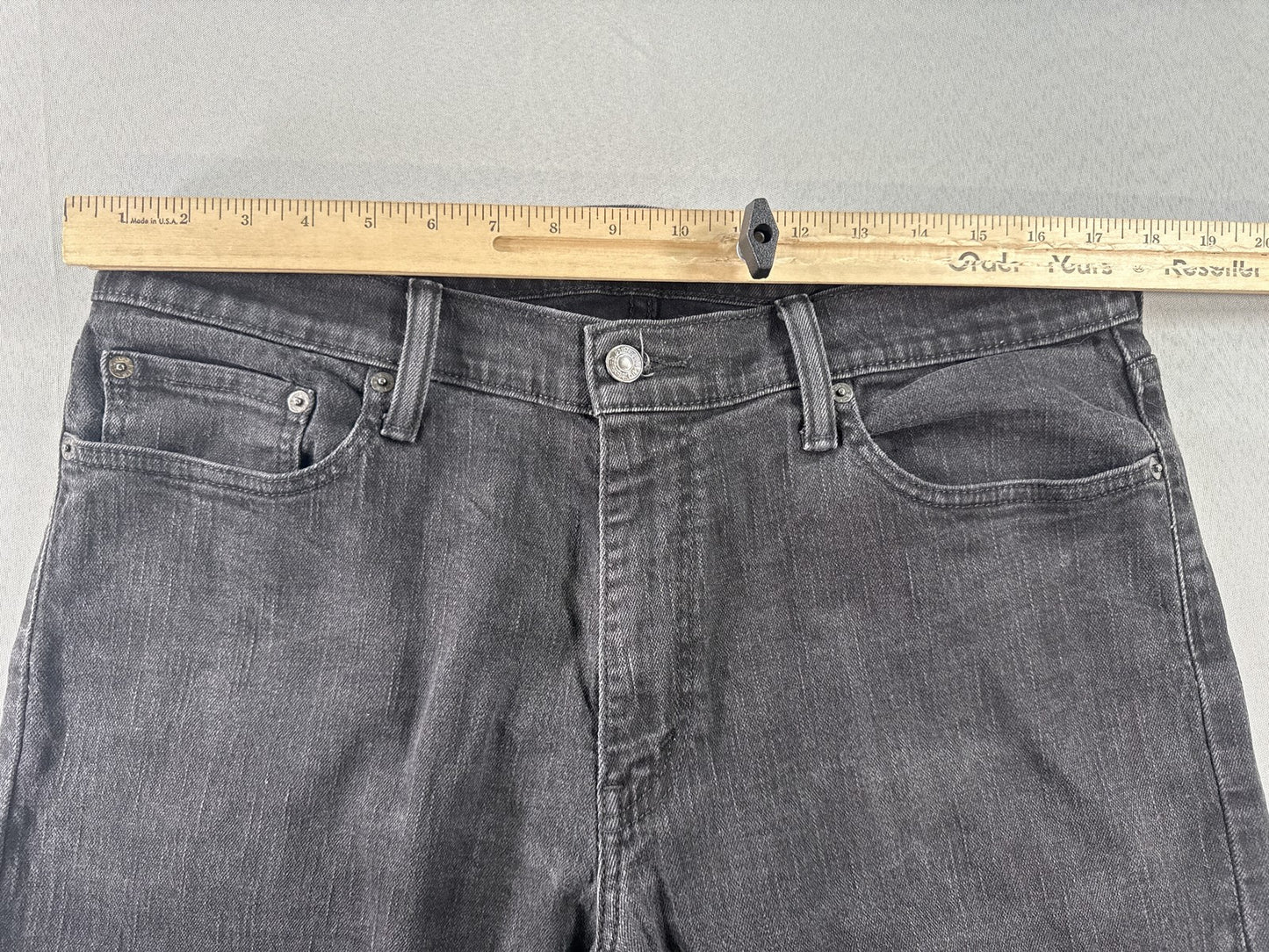 Levi's Straight Leg Jeans W36 L29 Black Denim Unisex Regular Fit Pre Washed