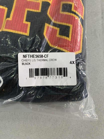 Kansas City Chiefs Shirt Mens 4XL Black NFL Football Long Sleeve Thermal Crew