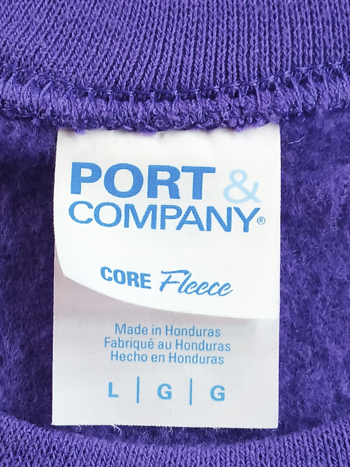 Port Company Lantern Graphic Sweatshirt L Purple Cotton Polyester Crewneck Long
