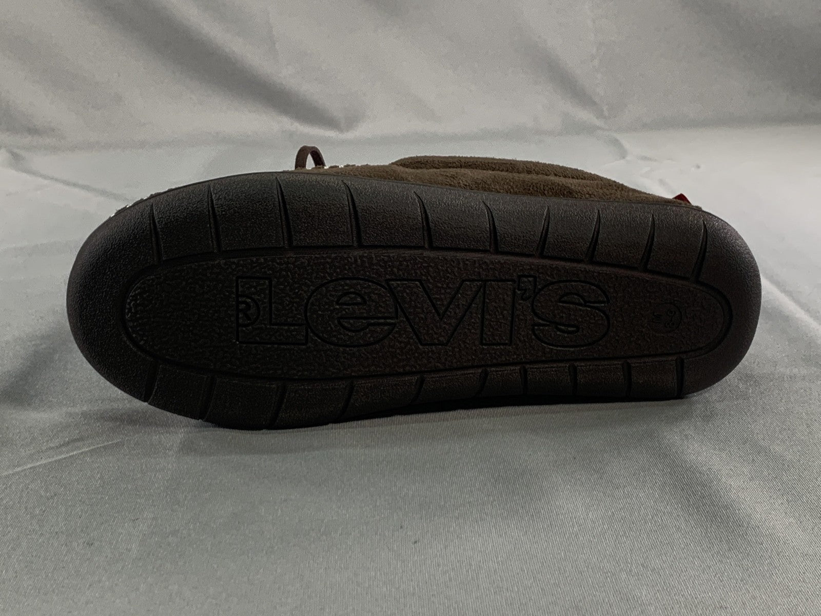 Levis Moccasin Slippers Mens Size 8-9 Brown Memory Foam House Shoes 530-50009