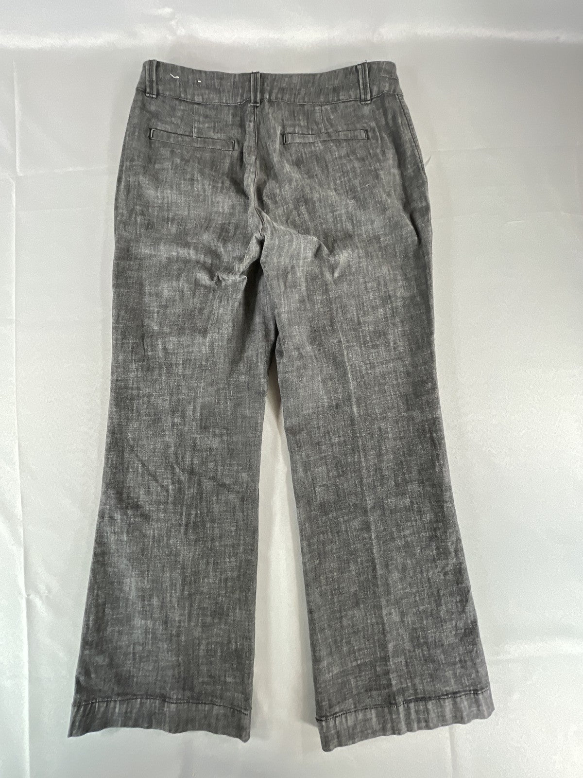 Coldwater Creek Pants Womens Petite 10 Gray Trouser Fit Wide Leg Linen Blend