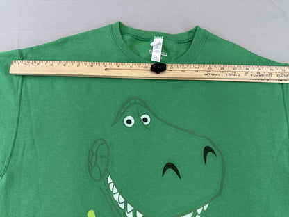 JERZEES Dinosaur Cartoon Sweatshirt M Green Cotton Polyester Pullover