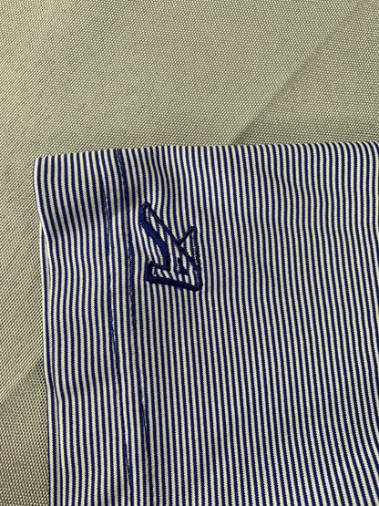 Ahead Polo Shirt Mens XL Blue White Striped Golf SRC Embroidered Performance 100