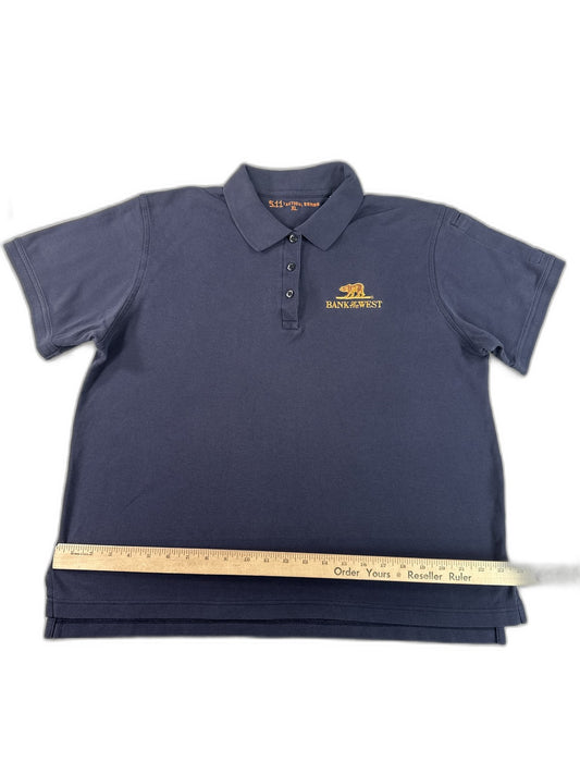 5.11 Bank of the West Tactical Series Polo Shirt XL Navy Short Sleeve