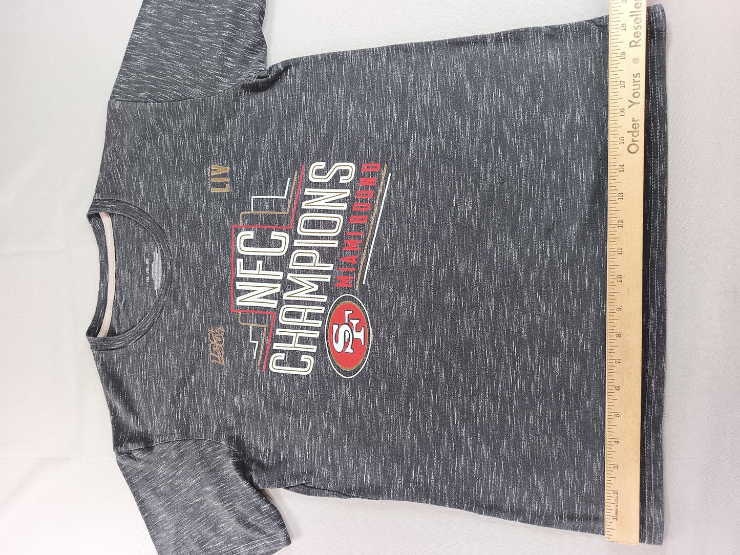 NFL San Francisco 49ers Super Bowl LIV NFC Champions Tee YXL Youth Grey Heather