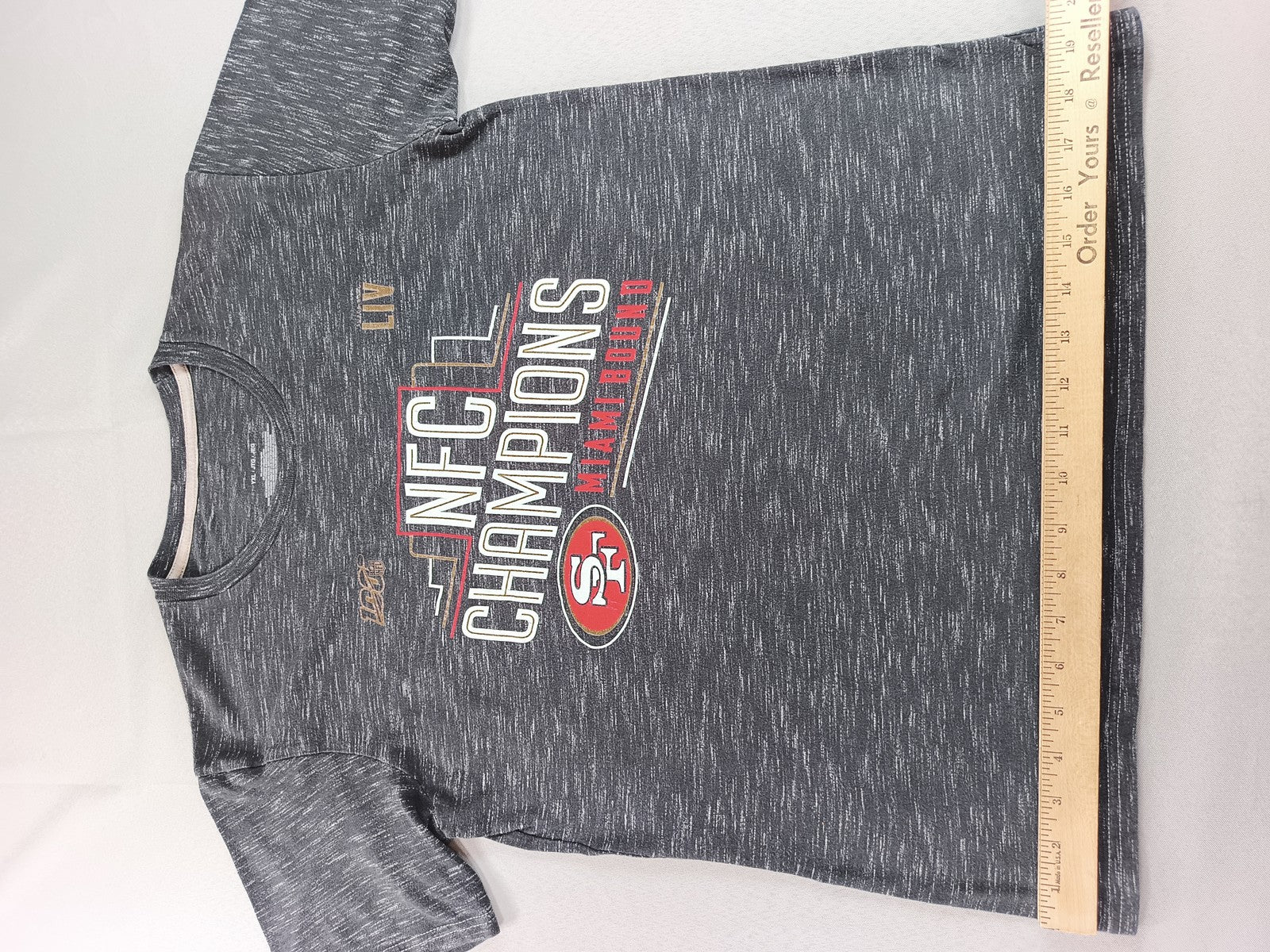 NFL San Francisco 49ers Super Bowl LIV NFC Champions Tee YXL Youth Grey Heather