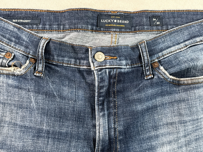 Lucky Brand 363 Straight Jeans Mens 34x30 Blue Medium Wash Stretch Denim