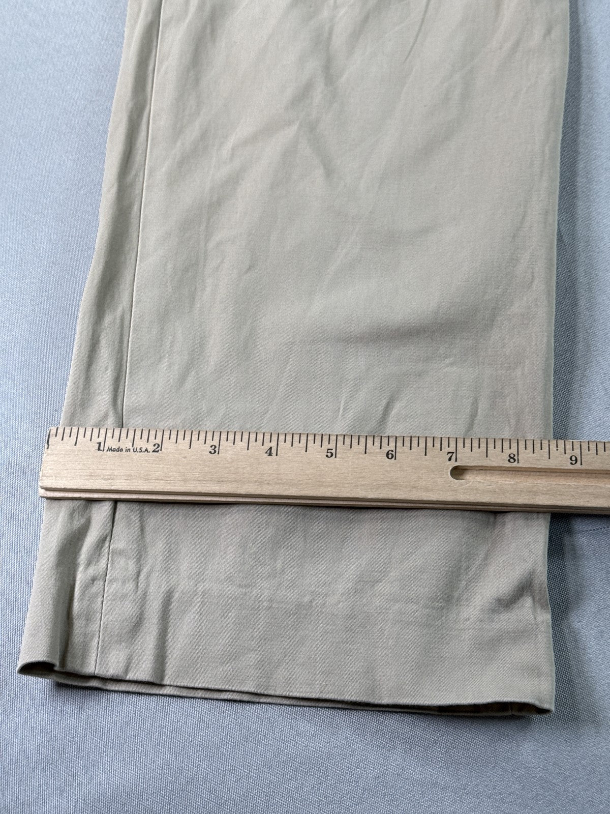 EXPRESS Chino Pants 34 34/32 Beige Cotton Spandex Flat Front Regular Fit Slim