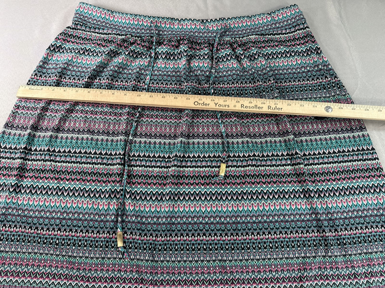 Lane Bryant Line Skirt 22 Plus 22/24 Multicolor All Over Print Polyester Spandex