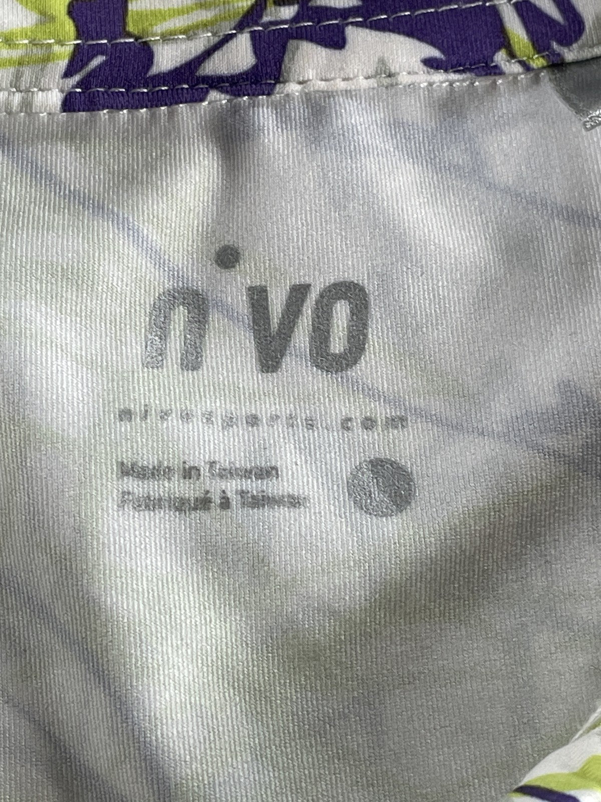 Nivo Polo Shirt Womens Medium Abstract Scribble Print Golf Stretch Lightweight