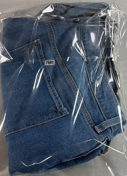 Old Navy Jean Shorts Womens 22 Denim High Rise Wow Rolled Hem Blue Medium Wash