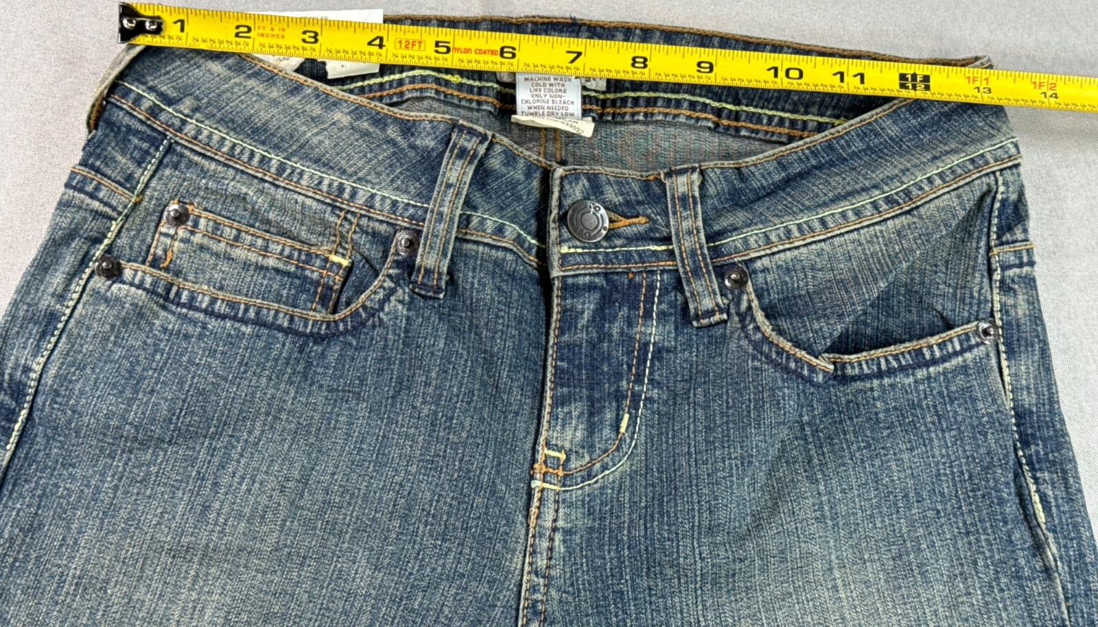 SO Wear It Declare It Flare Jeans Womens 3 Short Blue Stretch Bootcut Denim