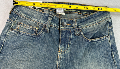 SO Wear It Declare It Flare Jeans Womens 3 Short Blue Stretch Bootcut Denim
