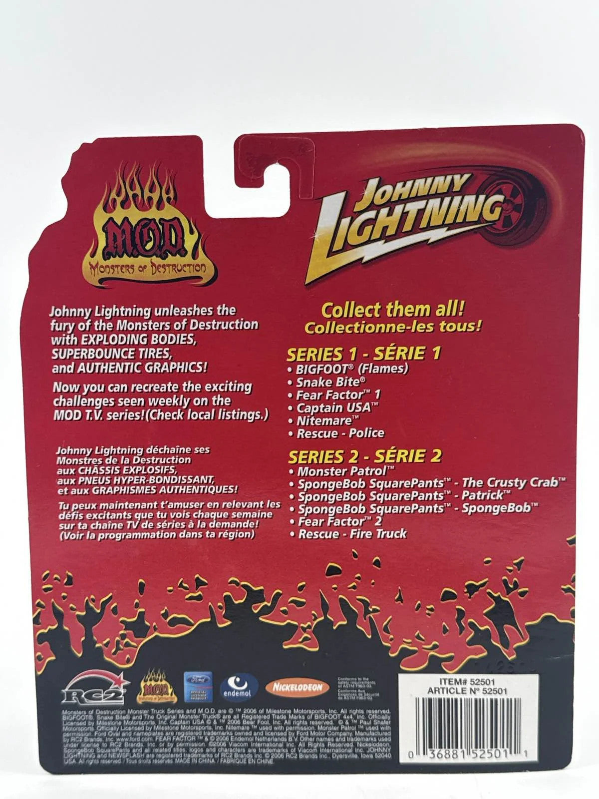 Johnny Lightning Captain USA Monster Truck MOD Exploding Diecast 1:64 Series 1