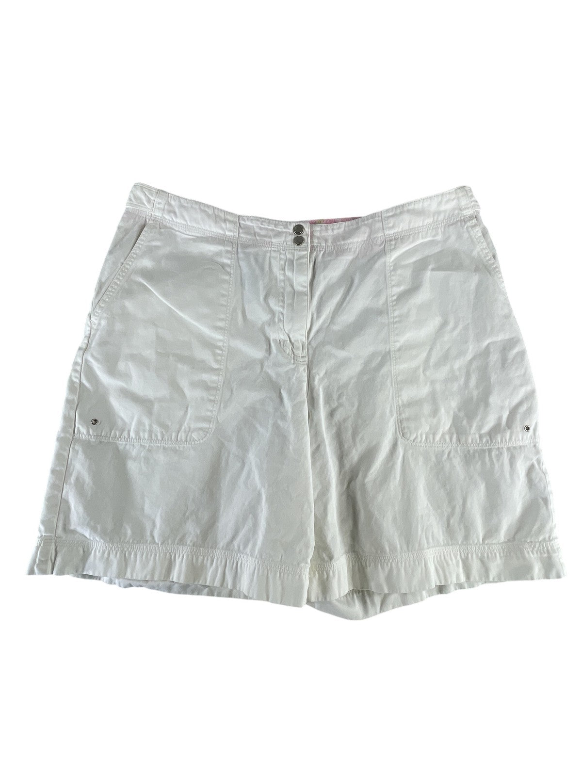 Jones New York Signature Shorts Womens 12 White Casual Cotton Pockets Summer