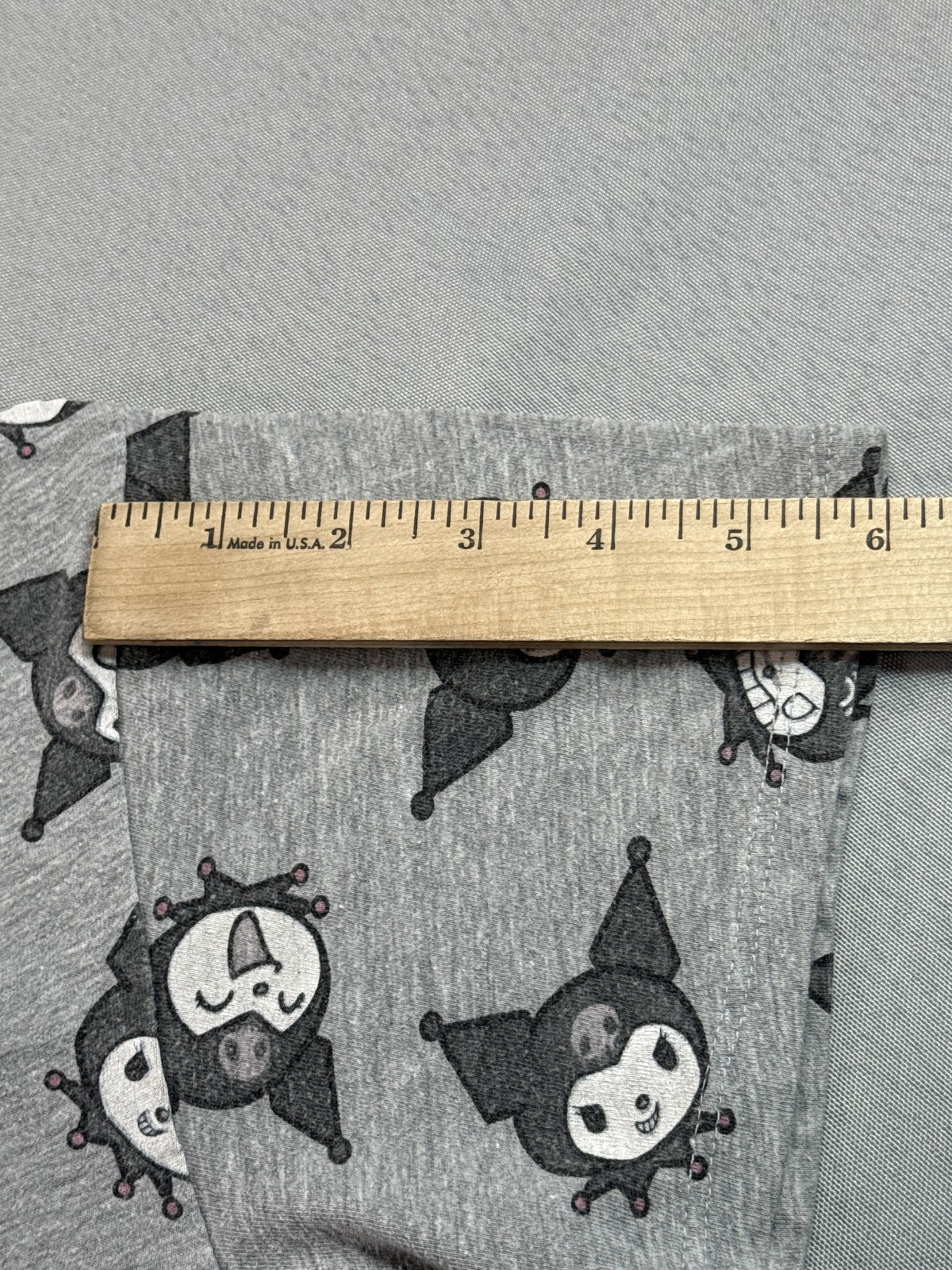 Hybrid Apparel Kuromi Anime Graphic Tee S Gray Cotton Blend Short Sleeve Mens