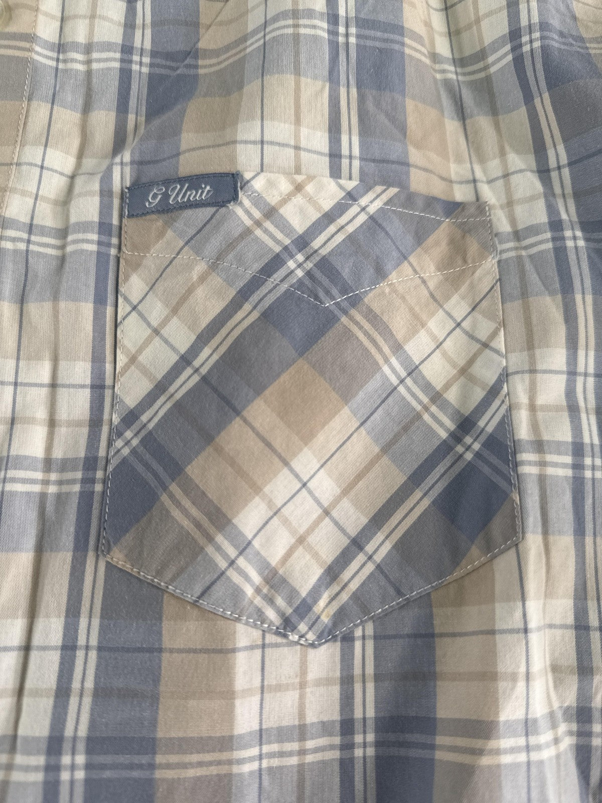 G Unit Shirt Mens Large Plaid Short Sleeve Tools of the Trade Heavyweight NWT