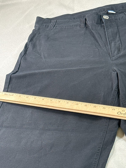 Old Navy Black Wide Leg Capri Pants Womens 20 High Rise Stretch Cropped Casual