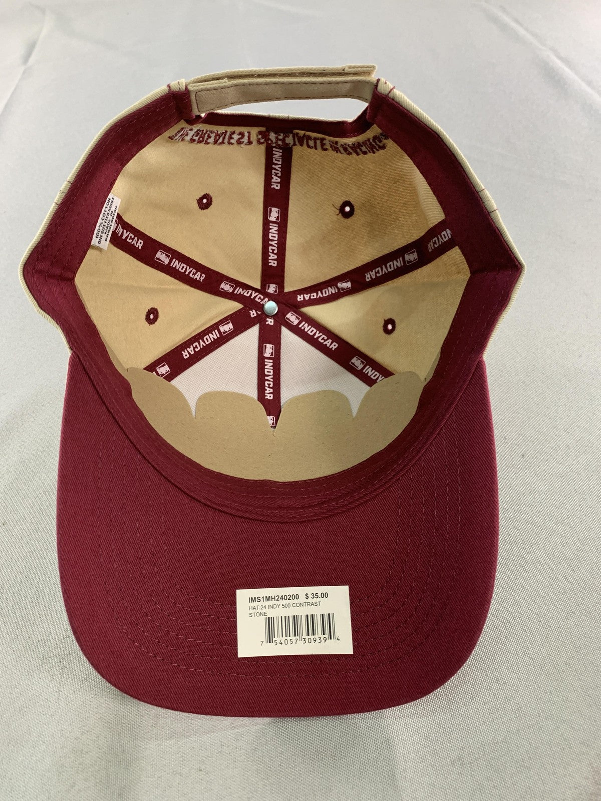 Indy 500 Hat Cap Strap Back Mens One Size Beige IndyCar Racing 108th Race 2024