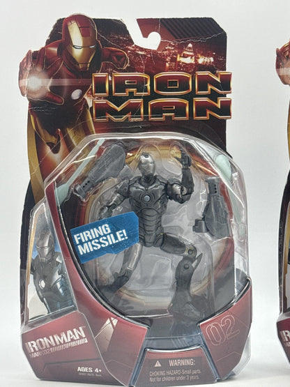 Marvel Iron Man Movie Mark 02 Action Figure Hasbro Firing Missile Silver Red NWT