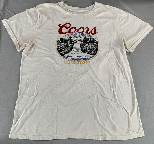Brixton Coors Banquet T-Shirt XL White Mountain River Graphic Beer Promo Tee