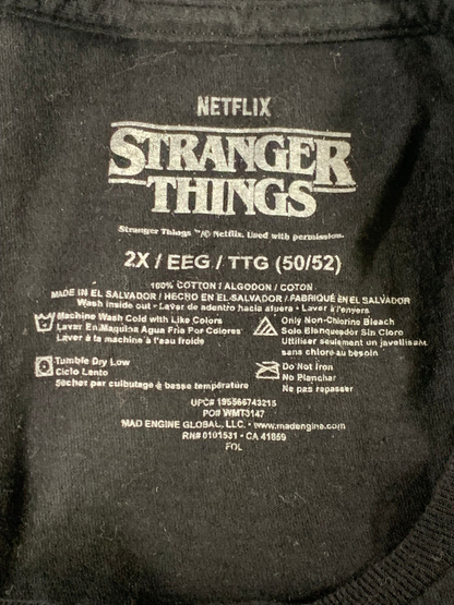 Stranger Things Hellfire Club T-Shirt Mens 2XL Black Graphic Tee Netflix DnD 554