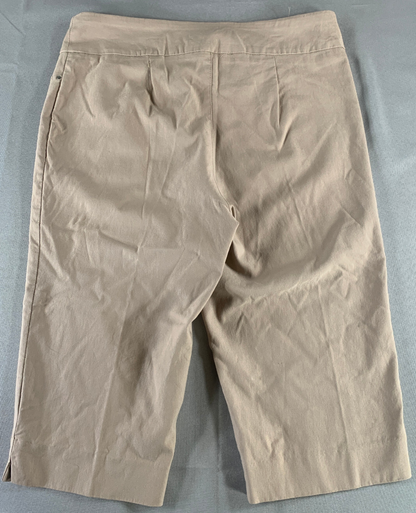N Touch Beige Pull On Stretch Capri Pants Women’s 10 Mid Rise Cropped Cotton