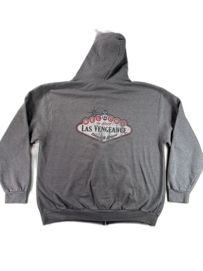 Netflix Army Dead Las Vengeance Streetwear Zip Hoodie XL Gray Cotton Graphic Men