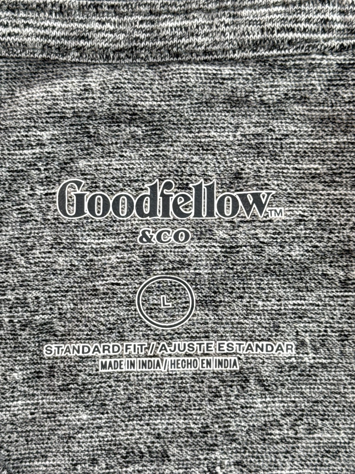 Goodfellow Co Crewneck Tee Short Sleeve Pocket Gray L Cotton Blend Relaxed Fit