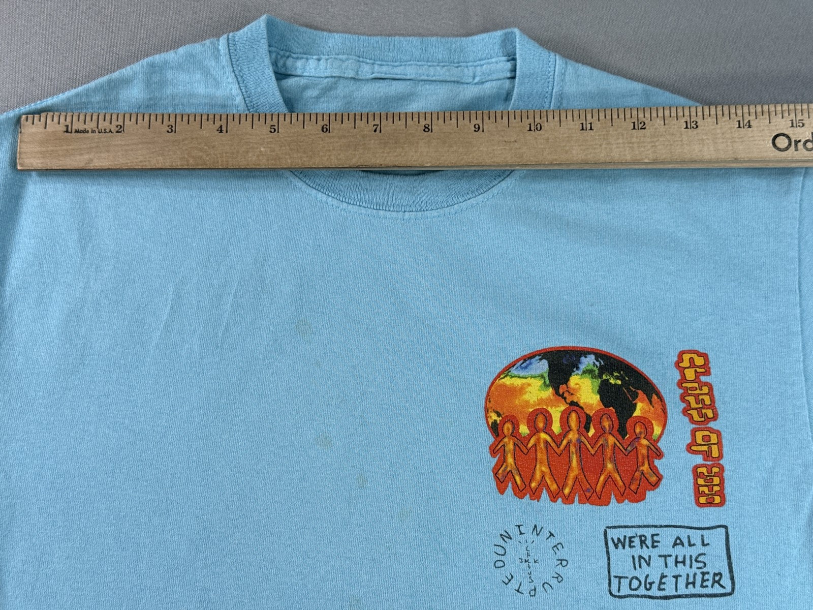 Cactus Jack Together Earth Day Environmental Graphic Print Tee S Blue 100%