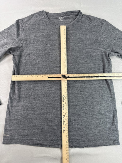 ATHLETIC WORKS Shirt M (38 40) Gray Knit Long Sleeve Crewneck Regular Fit