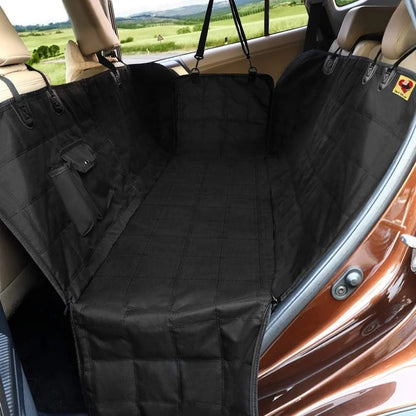 Bark Lover Black Waterproof Dog Car Seat Cover Hammock Trucks SUVs Zipper Sides