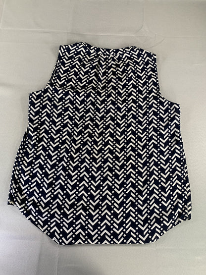 Roz & Ali Blouse Womens Large Chevron Geometric Sleeveless Top Polyester 100