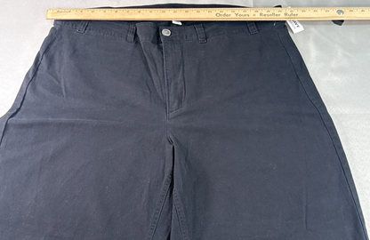 Old Navy Black Wide Leg Capri Pants Womens 20 High Rise Stretch Cropped Casual
