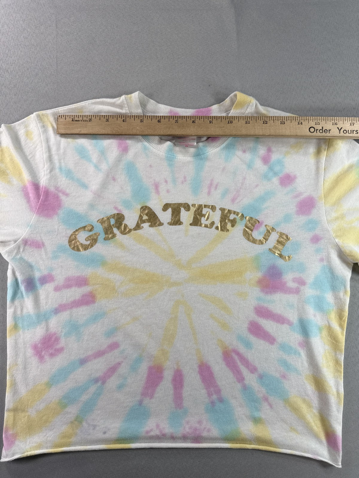 NO BOUNDARIES Grateful Long Sleeve Shirt M (7 9) Pastel Cotton All Over Print