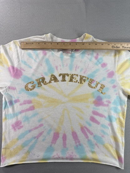 NO BOUNDARIES Grateful Long Sleeve Shirt M (7 9) Pastel Cotton All Over Print