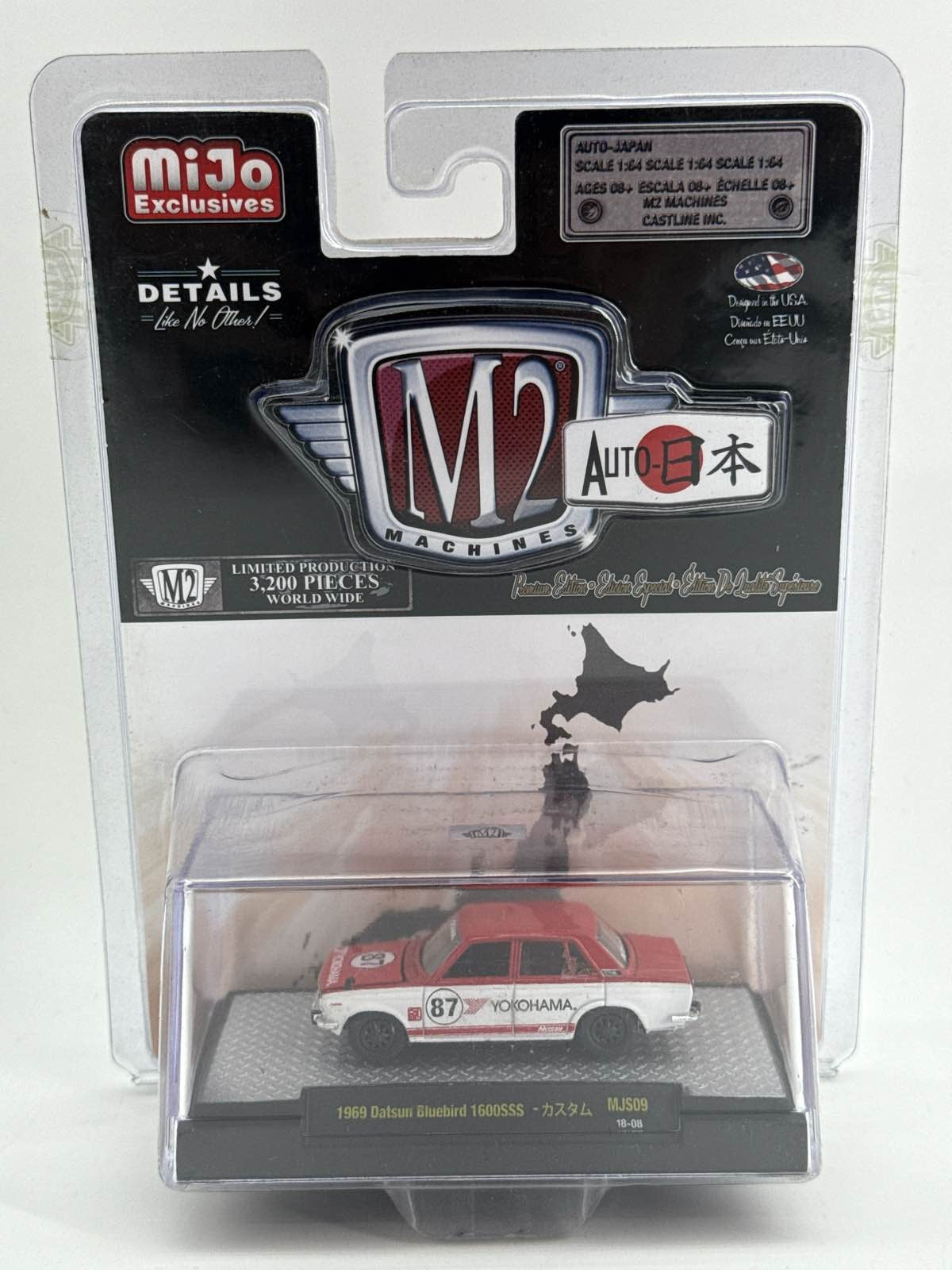 M2 Machines 69 Datsun Bluebird 1600SSS MiJo Yokohama 1:64 Limited 3200 Unbranded