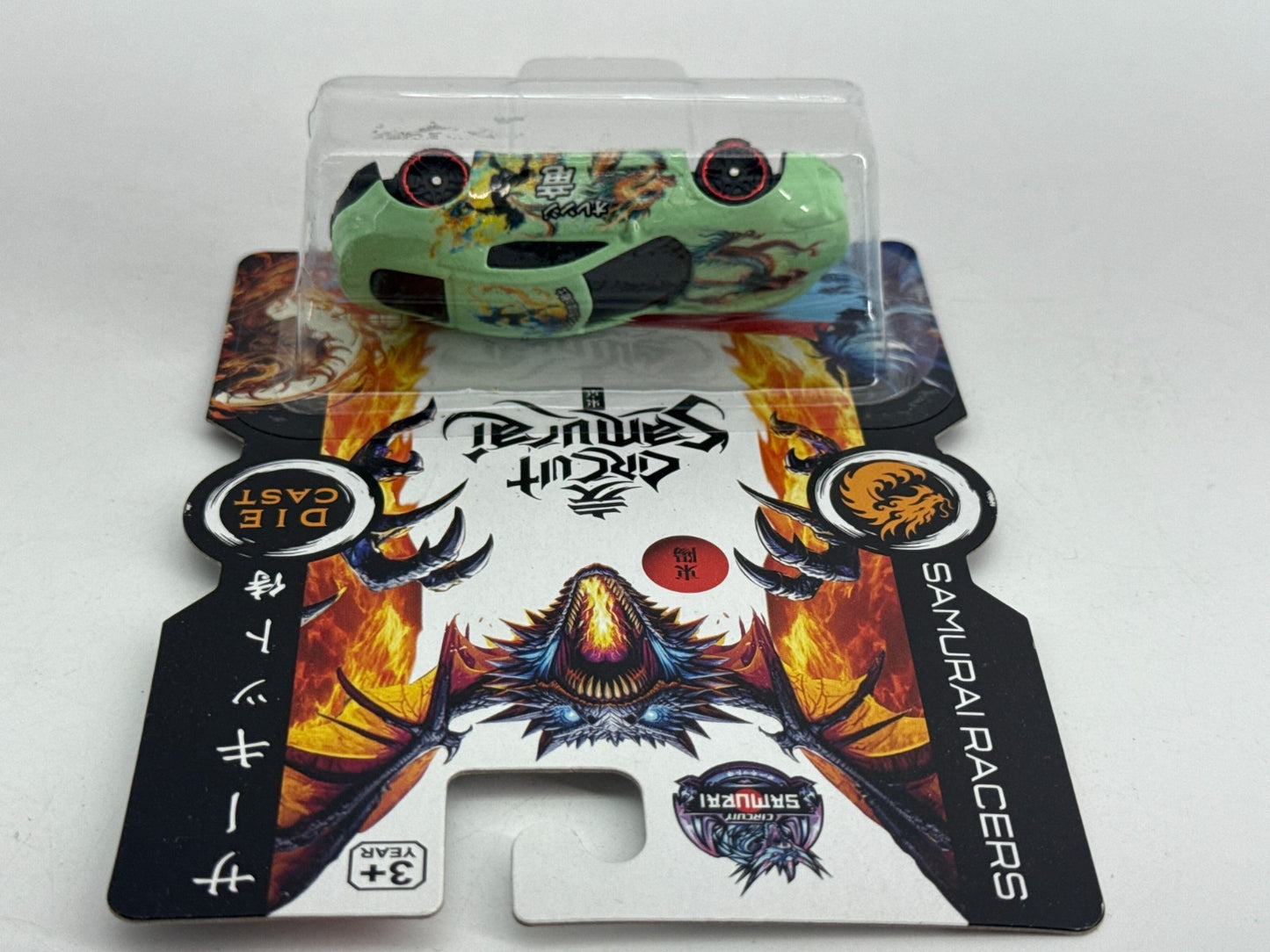 Boley Circuit Samurai Racers Diecast Car Dragon Mint Green Kanji Graphics Toy