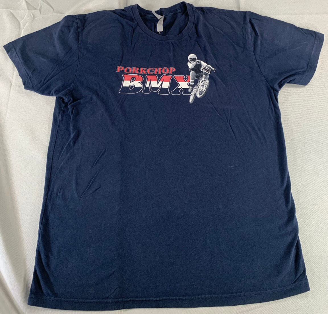 Next Level Porkchop BMX Racing Tee 2005 Blue Graphic Shirt Adult XL Biker Moto