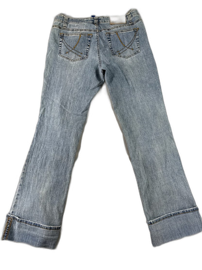 Dollhouse Flare Jeans 11 11/12 Blue Distressed Denim Low Rise Y2K Boho Indie