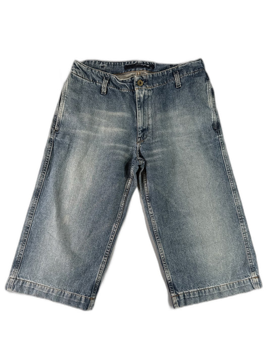 Diesel 737 Bermuda Shorts L Blue 100% Cotton Loose Distressed