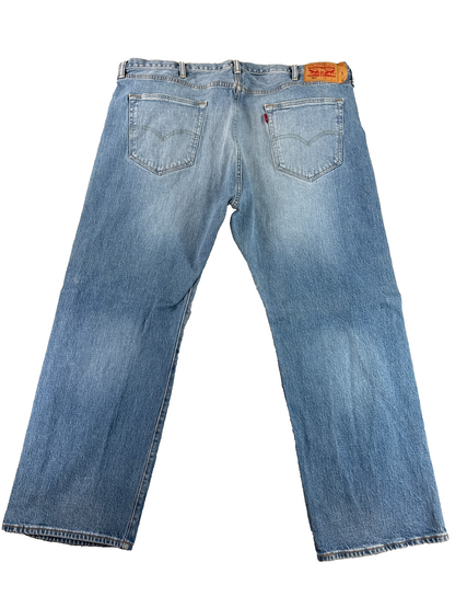 Levi's 501 Men's Medium Wash Blue Denim Straight Leg Button Fly Jeans W44 L30 VT